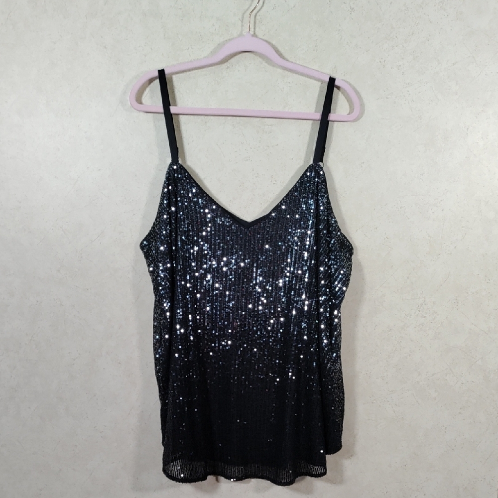 5140 Torrid Sophie gunmetal Sequin Swing Cami 2 2X NWT